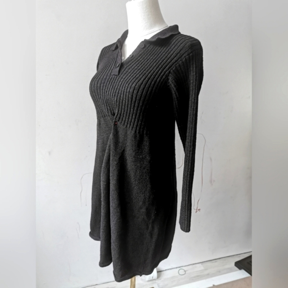 Dublin Wool Margaret Oleary Rayon Sweater Dress USA Long Sleeve Midi Brown